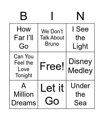 Dragomir’s Karaoke  Bingo Card