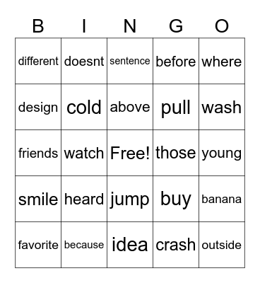 Bingo Card