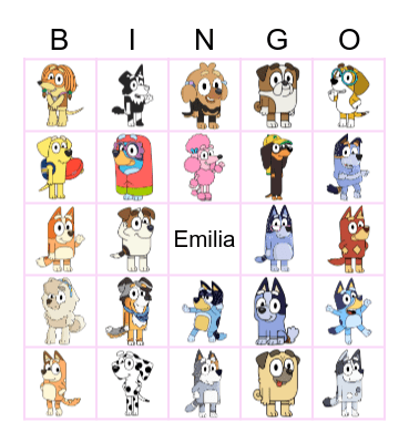 Emilia's 1st Birthday Bingo Card