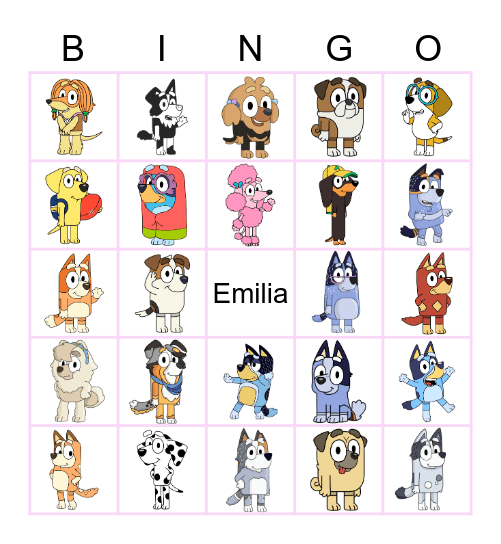 Emilia's 1st Birthday Bingo Card