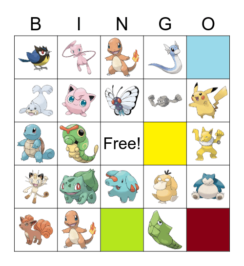 Pokemon Bingo Card