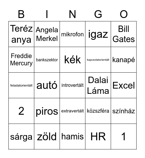 DiSC Bingo Card