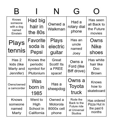 Mix and Mingle Bingo Card