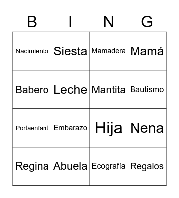 Regina Bingo Card