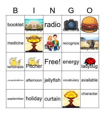 3rd Grade Vocab Practice Bingo Card