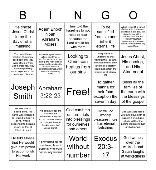 OT Assessment 2022 Bingo Card