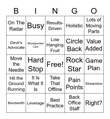 Business Bingo Card