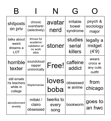 red flags bingo Card