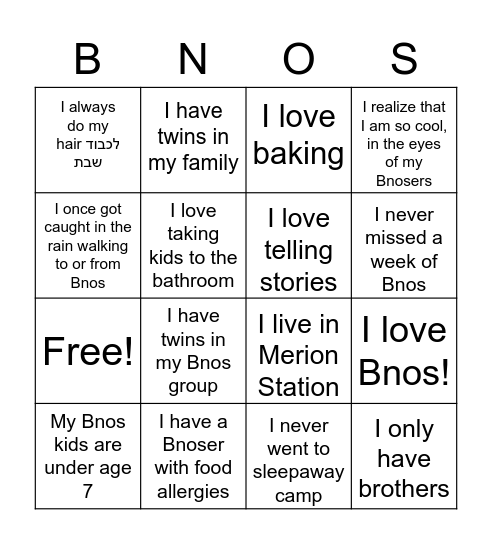 BNOS SIGNATURES! Bingo Card