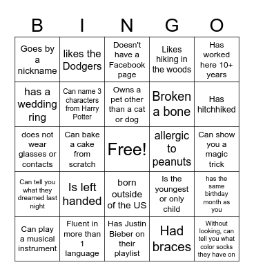 Oak Health Center Bingo Card