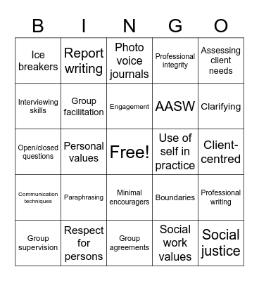 SCWK 3008 Bingo Card