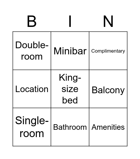 Words 1 Bingo Card