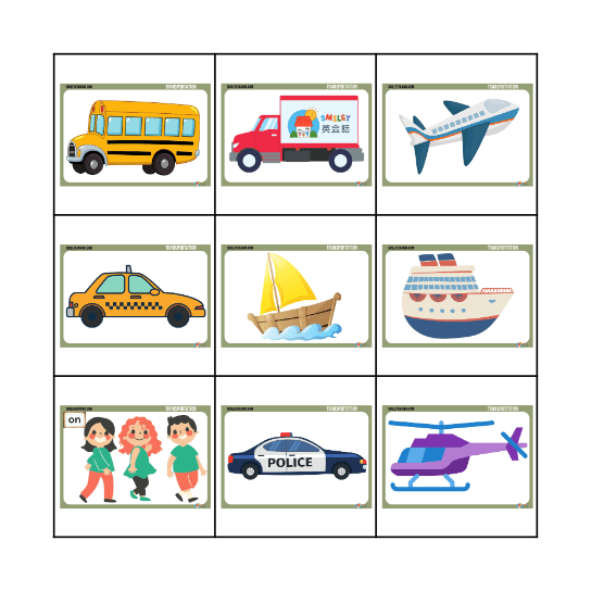 TRANSPORTATION Bingo Card