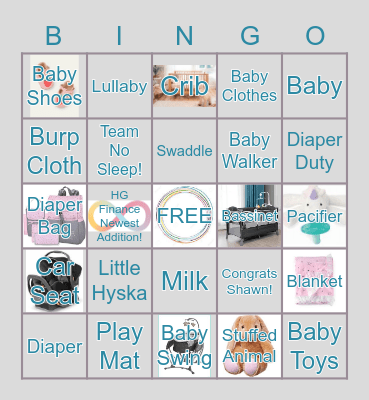 Shawn's Baby Shower! Bingo Card
