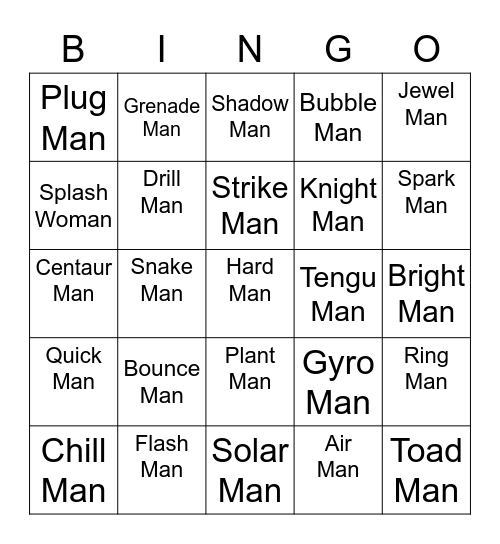 Irri Round 2 [Robot Masters] Bingo Card