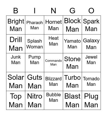 Lycanroc Round 1 [Robot Masters] Bingo Card