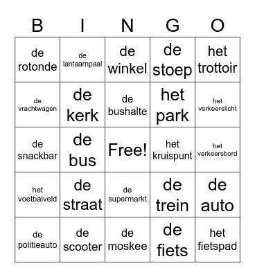 de omgeving Bingo Card