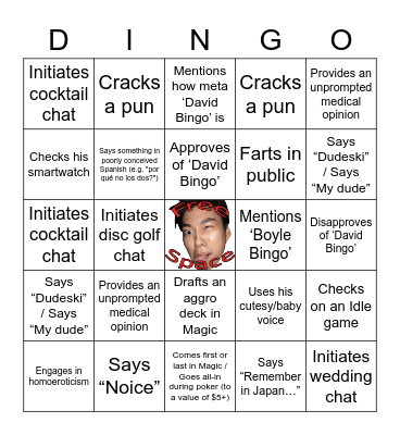 David Bingo Card