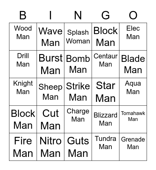 Nessetti Round 1 [Robot Masters] Bingo Card