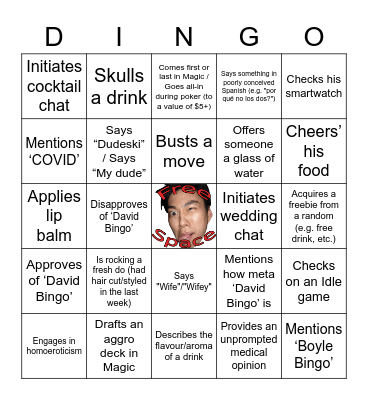 David Bingo Card