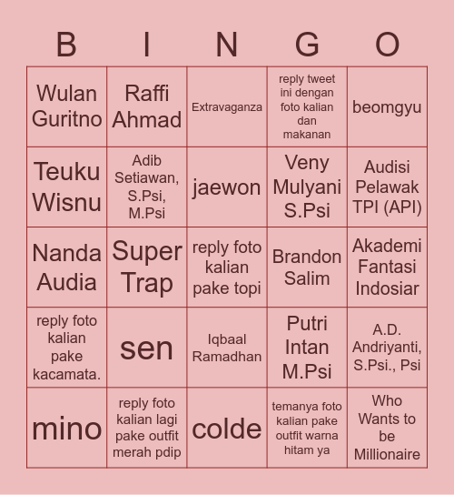 BingCant Bingo Card