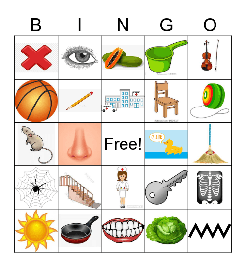 Mga Tunog ng mga Titik Bingo Card