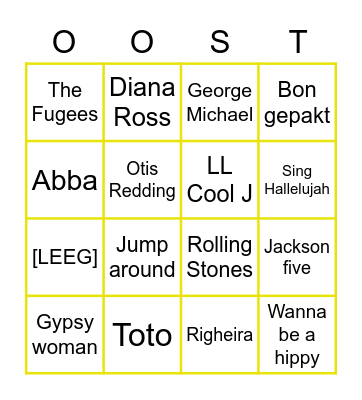 Valse bingo of shazam = liedje zingen! Bingo Card