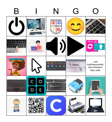 Computer Lab Basics Bingo Card