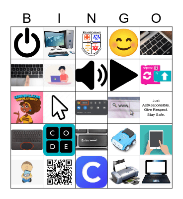 Computer Lab Basics Bingo Card