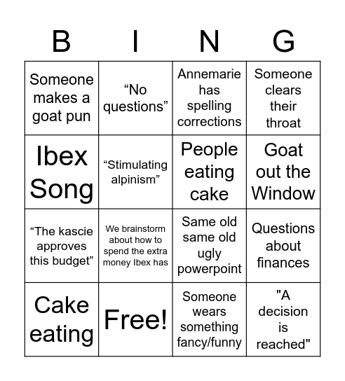 IBEX GMM Bingo-at Bingo Card