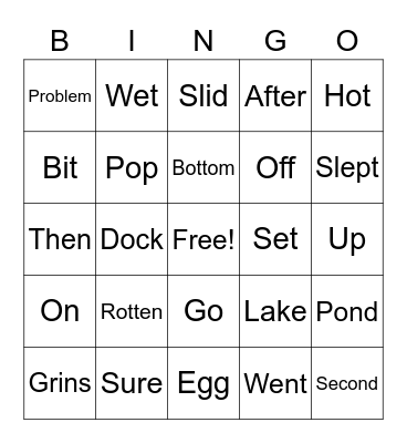 The Rotten Egg Bingo Card