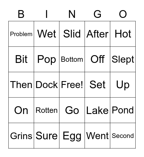 The Rotten Egg Bingo Card