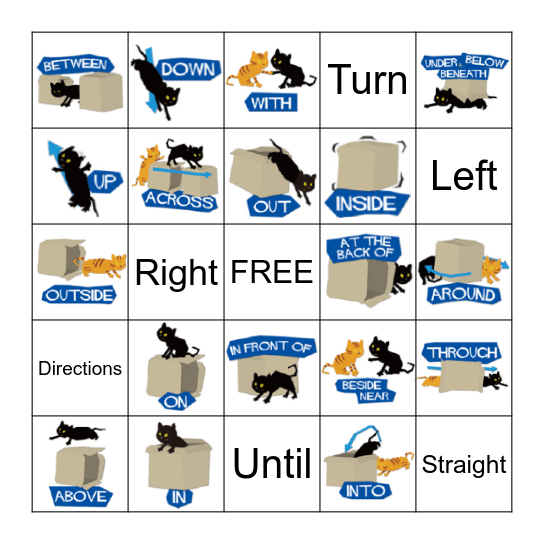 Directions Bingo Card