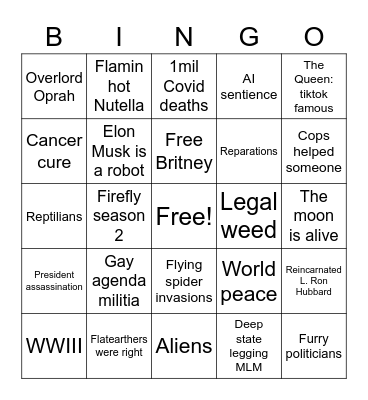 2022 Bingo Card
