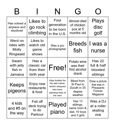 Colburn MFG Icebreaker Bingo Card