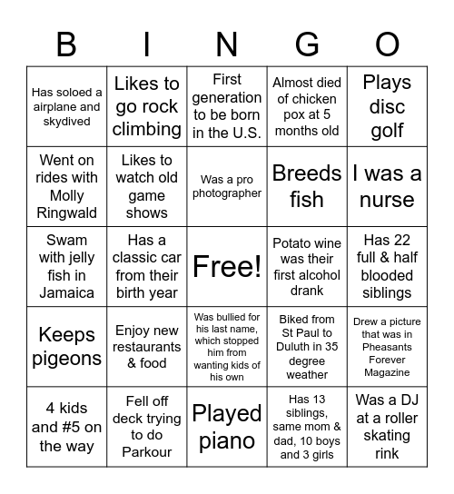 Colburn MFG Icebreaker Bingo Card