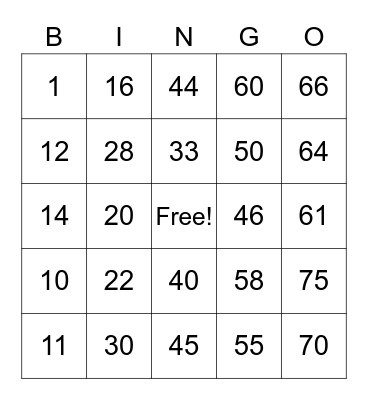 Torno, Carlos Miguel L. Bingo Card