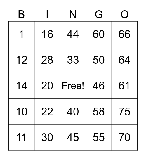 Torno, Carlos Miguel L. Bingo Card