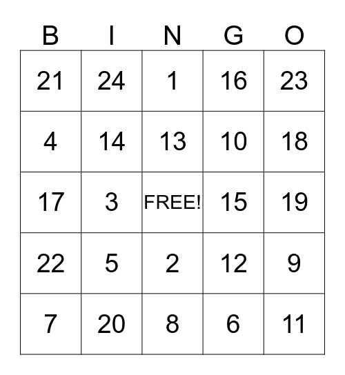 Fitness Bingo  Bingo Card