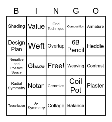 Art Smart Bingo Card