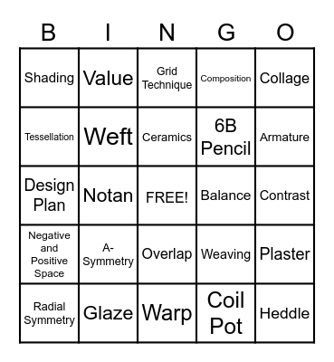 Art Smart Bingo Card