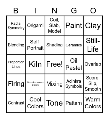 Art Smart Bingo Card
