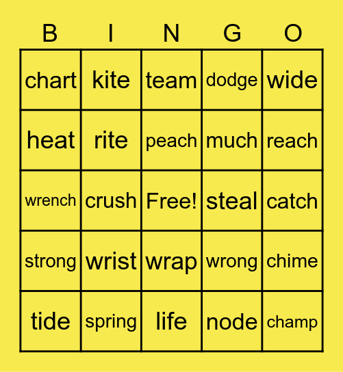 9:15 Bingo Card