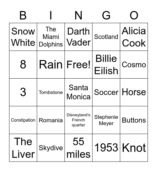 May Trivia Bingo Card