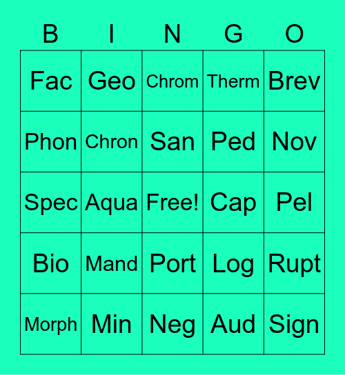 GLR Bingo Card