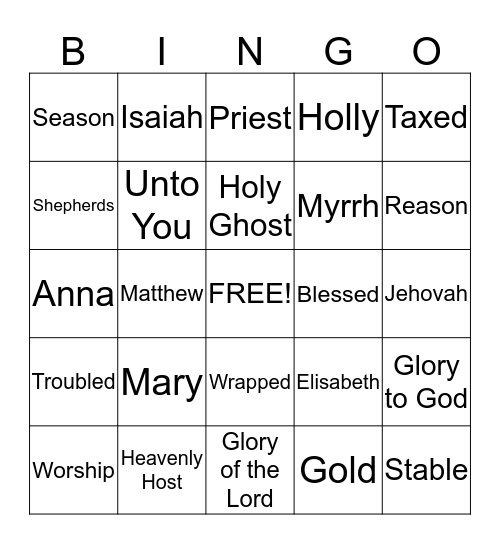 Christmas Bingo Card