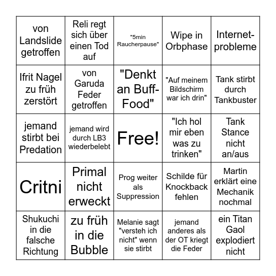 Eisesglut UwU Bingo Card