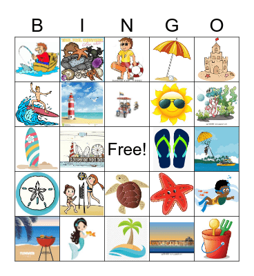 Beach Day Bingo Card