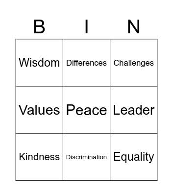 Diversity and Inclusion Bingo Card