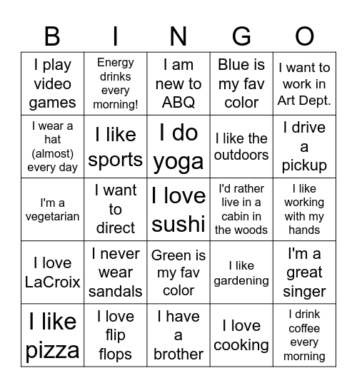 Icebreaker Bingo I Bingo Card